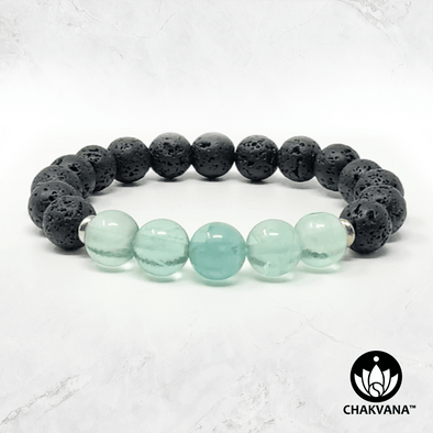 Green Fluorite & Black Lava Stone - 8mm Gemstone Bead Bracelet – Chakvana.com