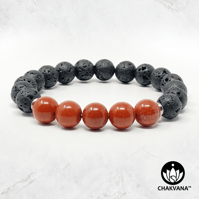 Red Jasper & Black Lava Stone - 8mm Gemstone Bead Bracelet – Chakvana.com