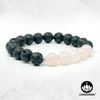 Rose Quartz & Black Lava Stone - 8mm Gemstone Bead Bracelet – Chakvana.com