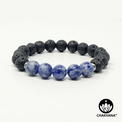 Sodalite & Lava Stone 8mm Gemstone Bead Bracelet