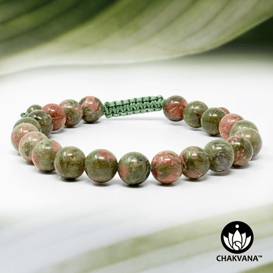 Unakite - 8mm Adjustable Macrame Gemstone Bead Bracelet – Chakvana.com