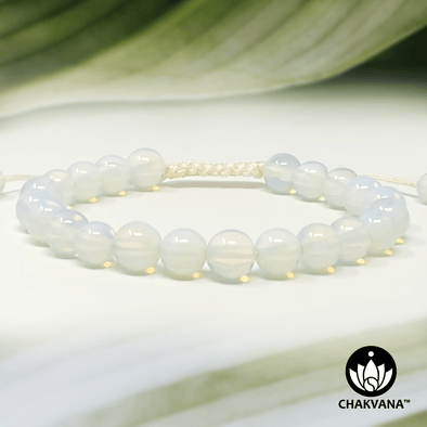 White Opalite - 8mm Adjustable Macrame Bead Bracelet – Chakvana.com