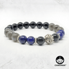 "Spiritual Warrior" – Lapis Lazuli, Labradorite & Black Tourmaline – 8mm Gemstone Bead Bracelet with Bali Bead – Chakvana.com