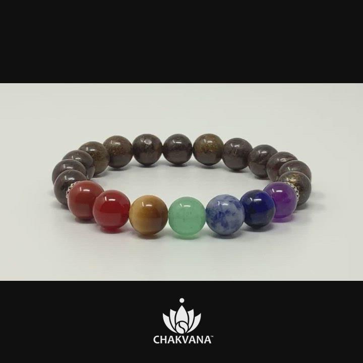 7 Chakras & Bronzite - 8mm Gemstone Bead Bracelet – Chakvana.com